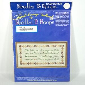 Needles N Hoops Responsible Sampler Cross Stitch 218 Belgian Linen Cottagecore